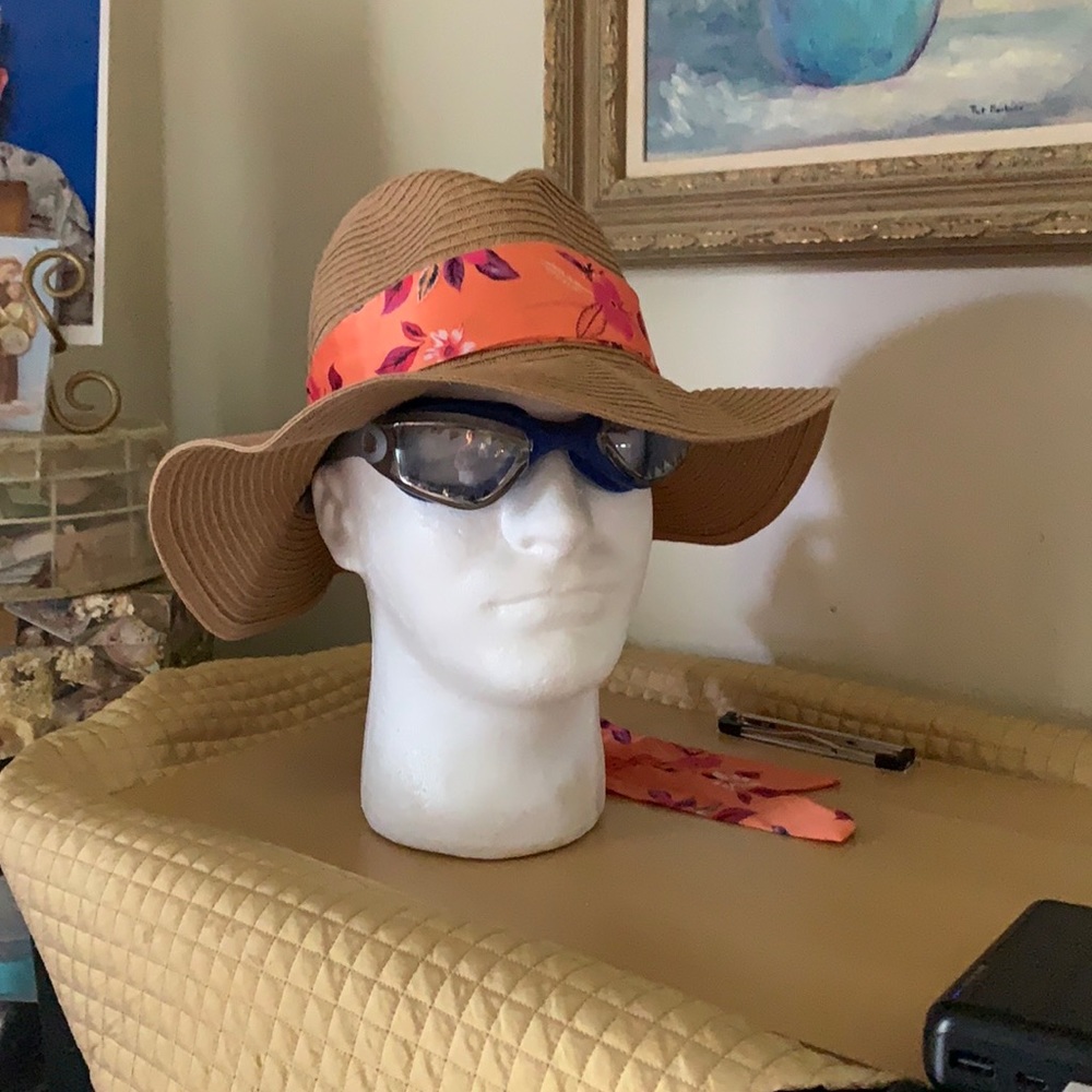 STEVE MADDEN Women's One Size  Paper Yarn Sun Hat Non Detachable Scarf Pre Owned